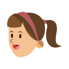 Woman icon. Girl female avatar person people and human theme. Isolated design. Vector illustration