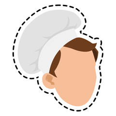 Male chef head icon. Worker occupation profession and restaurant theme. Isolated design. Vector illustration