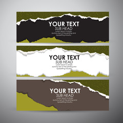 Obraz premium Abstract yellow Torn Paper with space background. Vector banners set background. 