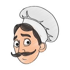 Male chef cartoon icon. Worker occupation profession and restaurant theme. Isolated design. Vector illustration