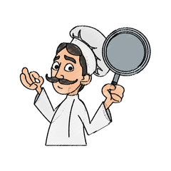 Male chef cartoon icon. Worker occupation profession and restaurant theme. Isolated design. Vector illustration