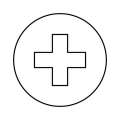 Obraz premium Medical cross symbol icon vector illustration graphic design