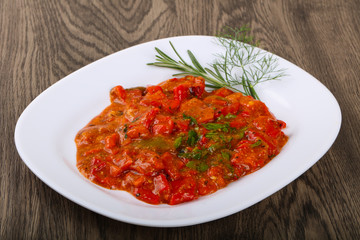 Grilled red bell pepper