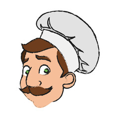 Male chef cartoon icon. Worker occupation profession and restaurant theme. Isolated design. Vector illustration