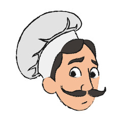 Male chef cartoon icon. Worker occupation profession and restaurant theme. Isolated design. Vector illustration