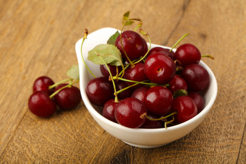 Cherry berries in the bowl