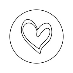 Heart scribble draw icon vector illustration graphic design