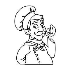 Male chef cartoon icon. Worker occupation profession and restaurant theme. Isolated design. Vector illustration