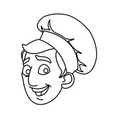Male chef cartoon icon. Worker occupation profession and restaurant theme. Isolated design. Vector illustration