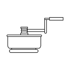 Coffee greinder icon. Drink breakfast beverage and restaurant theme. Isolated design. Vector illustration