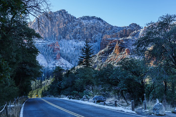 Snow Blankets the Mountains of Sedona Arizona