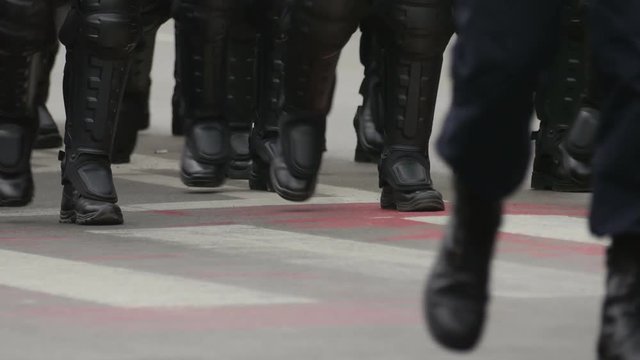 Gendarmerie special forces march