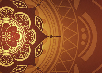 mandala with brick wall texture, dark background