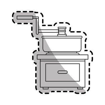 Coffee greinder icon. Drink breakfast beverage and restaurant theme. Isolated design. Vector illustration