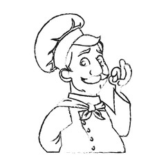 Male chef cartoon icon. Worker occupation profession and restaurant theme. Isolated design. Vector illustration