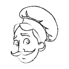 Male chef cartoon icon. Worker occupation profession and restaurant theme. Isolated design. Vector illustration