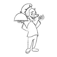 Male chef cartoon icon. Worker occupation profession and restaurant theme. Isolated design. Vector illustration