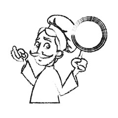 Male chef cartoon icon. Worker occupation profession and restaurant theme. Isolated design. Vector illustration