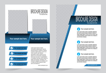 Brochure template, Flyer design blue template