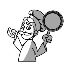 Male chef cartoon icon. Worker occupation profession and restaurant theme. Isolated design. Vector illustration