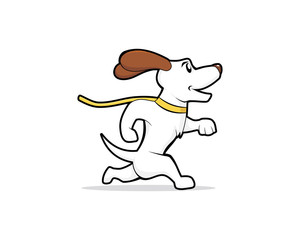 running dog vector logo cartoon
