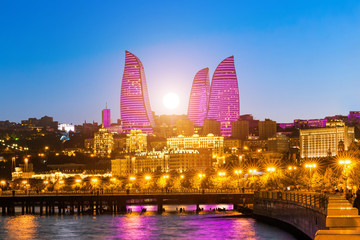 Night view of the Baku