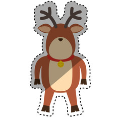 Fototapeta na wymiar Reindeer xmas cartoon icon vector illustration graphic design
