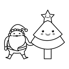 Santa claus xmas cartoon icon vector illustration graphic design