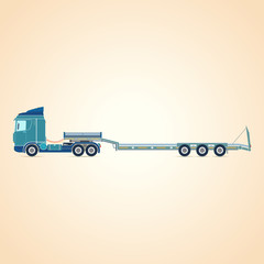 Tral. Three-axle tractor. Vector illustration