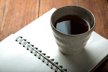 tea cup on wooden desk