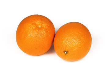 Fresh orange isolated on a white background. Ripe citrus fruit full of vitamins.