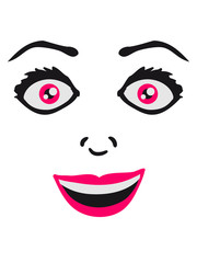 Woman female girl sexy face grin comic cartoon text font logo design cool crazy crazy confused stupid silly comical disturbed
