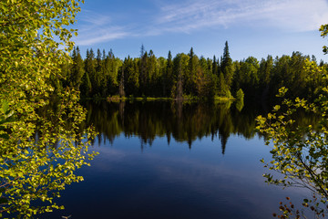 Beautiful lake on the island of Valaam. Karelia, north of Russia