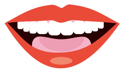 Icon of lips on a white background. Flat style illustration.
