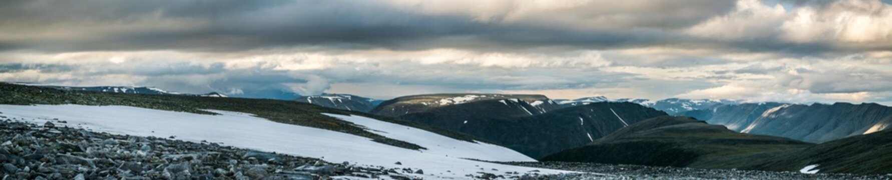 panoramic view from the top of mountain ridge