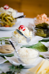 Kartoffelkäse bei Buffet bei einer Hochzeit