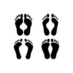 Bare Foot Print Footprint Footstep Silhouette Illustration