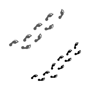 Bare Foot Print Footprint Footstep Silhouette Illustration
