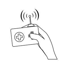 Drone robot technology icon vector illustration graphic design