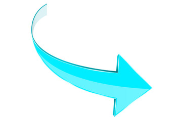 Blue arrow. Curved web icon