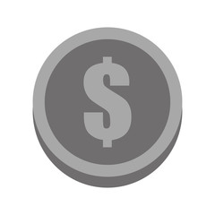 Fototapeta premium coin dollar money currency gray color vector illustration eps 10