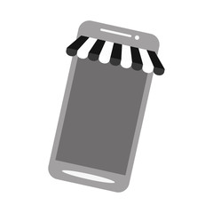 smartphone shopping online store gray color vector illustration eps 10