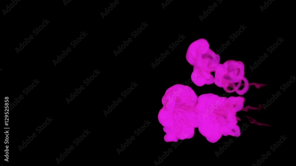 Aufkleber stylized violet ink drop in water on a black background for effects. 3d render. voxel graphics. comp