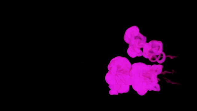 stylized violet ink drop in water on a black background for effects. 3d render. voxel graphics. computer simulation 5