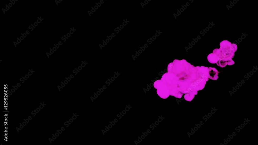 Aufkleber stylized violet ink drop in water on a black background for effects. 3d render. voxel graphics. comp