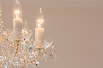 Crystal glass glittering chandelier