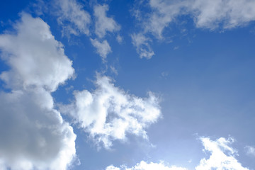blue sky background with tiny clouds. natural photo background