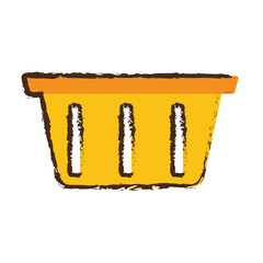 yellow basket shopping online store sketch vector illustration eps 10