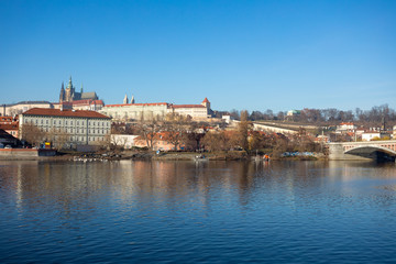 Fototapeta na wymiar Cathedral of St. Vitus, Prague castle and the Vltava River