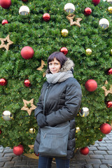 Beautiful Woman in Prague Old Town square